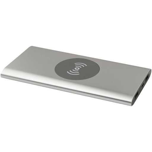 Juice bezprzewodowy powerbank o pojemności 8000 mAh Type-C z aluminium pochodzącego z recyklingu 124385 - Srebrny