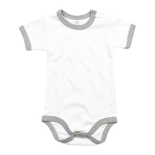 Body niemowlęce BZ19 - White & Heather Grey Melange