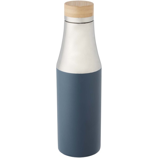 Hulan miedziana, próżniowo izolowana butelka o pojemności 540 ml z bambusową pokrywką 100667 - Lodowy niebieski
