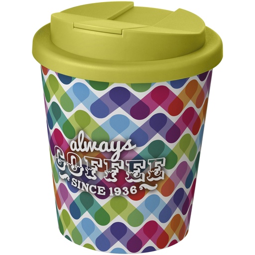 Brite-Americano® Espresso 250 ml tumbler with spill-proof lid 210698 - Biało-limonkowy