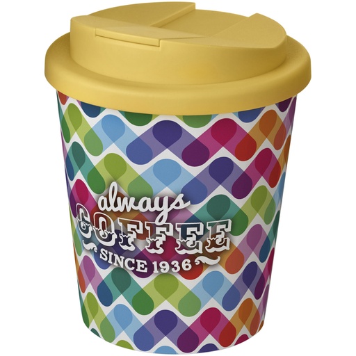 Brite-Americano® Espresso 250 ml tumbler with spill-proof lid 210698 - Biało-żółty