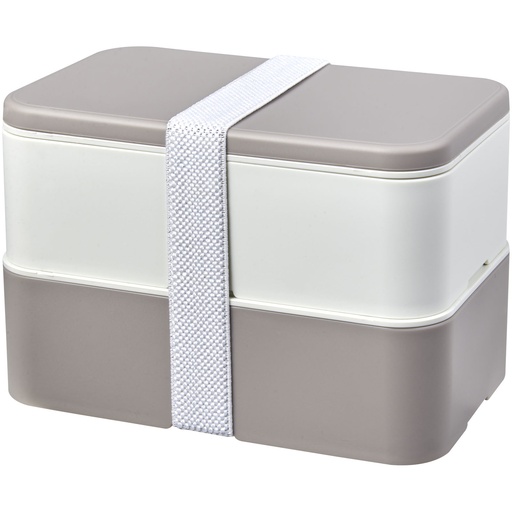 MIYO Renew dwuczęściowy lunchbox 210182 - Kamienny szaro-kość słoniowa-biały