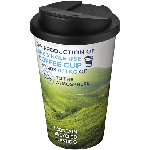 Kubek Brite-Americano® 350 ml z wieczkiem zapobiegającym rozchlapaniu 210697 - Biało-czarny