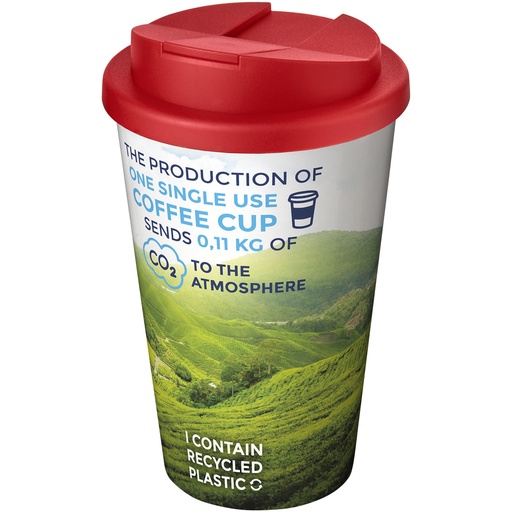 Kubek Brite-Americano® 350 ml z wieczkiem zapobiegającym rozchlapaniu 210697 - Biało-czerwony
