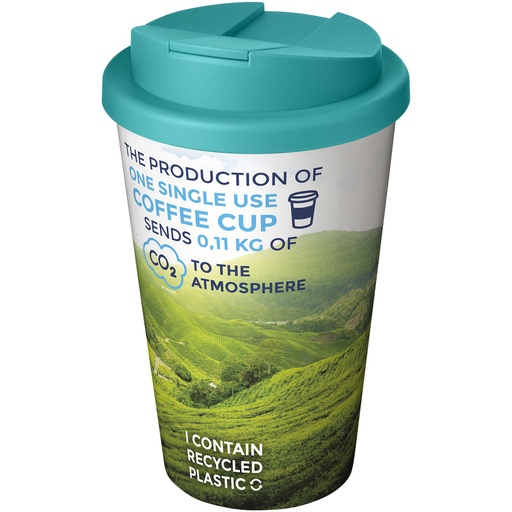 Kubek Brite-Americano® 350 ml z wieczkiem zapobiegającym rozchlapaniu 210697 - Biało-akwamarynowy