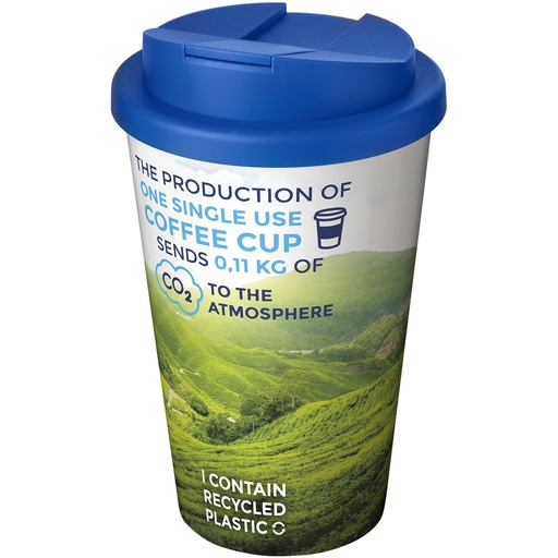 Kubek Brite-Americano® 350 ml z wieczkiem zapobiegającym rozchlapaniu 210697 - Biało-środkowy niebieski