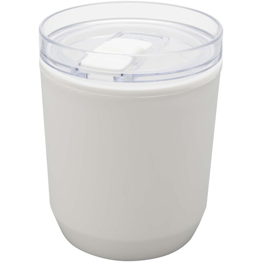 Hudson kubek z podwójnymi ściankami o pojemności 180 ml wykonany z tworzyw sztucznych pochodzących z recyklingu 100852 - Biały