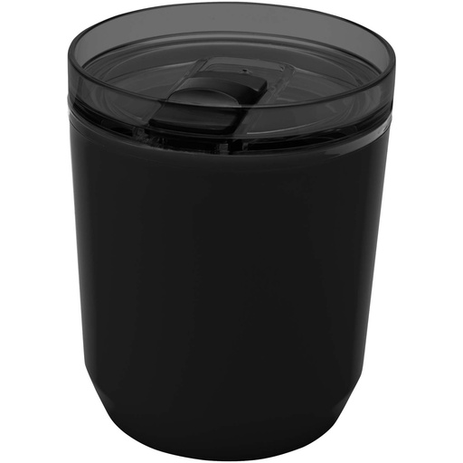 Hudson kubek z podwójnymi ściankami o pojemności 180 ml wykonany z tworzyw sztucznych pochodzących z recyklingu 100852 - Czarny