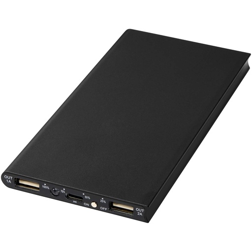 Aluminiowy powerbank Plate 8000 mAh 124112 - Czarny