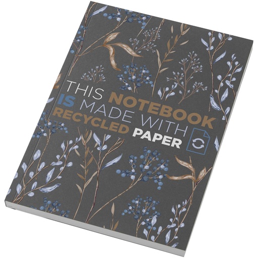 Notatnik A5 Novella Austen Colours z miękkiej okładki z recyklingu, 100 kartek 210248 - Węgiel drzewny