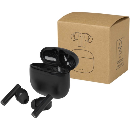 Alterf zestaw słuchawkowy True Wireless z technologią Bluetooth® z tworzyw sztucznych pochodzących z recyklingu i silikonowym 124482 - Czarny