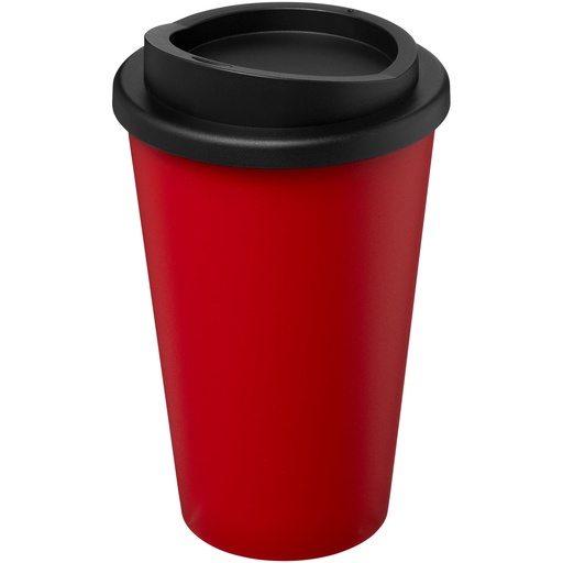 Kubek termiczny americano® o pojemności 350 ml z materiałów pochodzących z recyklingu 210691 - Czerwono-czarny