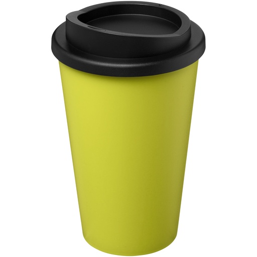 Kubek termiczny americano® o pojemności 350 ml z materiałów pochodzących z recyklingu 210691 - Limonkowo-czarny