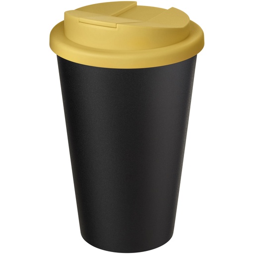 Kubek Americano® Eco z recyklingu o pojemności 350 ml z pokrywą odporną na zalanie 210425 - Żółto-czarny