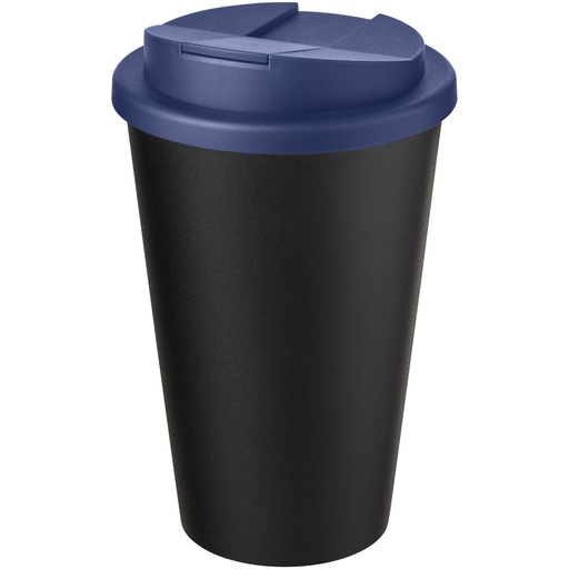 Kubek Americano® Eco z recyklingu o pojemności 350 ml z pokrywą odporną na zalanie 210425 - Niebiesko-czarny