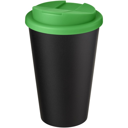 Kubek Americano® Eco z recyklingu o pojemności 350 ml z pokrywą odporną na zalanie 210425 - Zielono-czarny