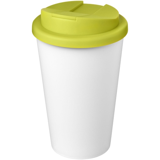 Kubek Americano® Eco z recyklingu o pojemności 350 ml z pokrywą odporną na zalanie 210425 - Limonkowo-biały