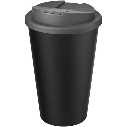 Kubek Americano® Eco z recyklingu o pojemności 350 ml z pokrywą odporną na zalanie 210425 - Szaro-czarny