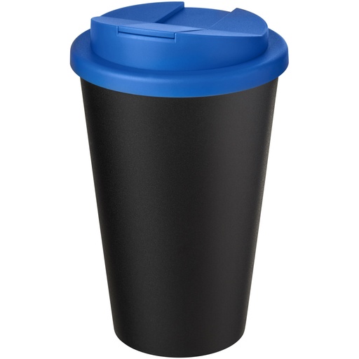 Kubek Americano® Eco z recyklingu o pojemności 350 ml z pokrywą odporną na zalanie 210425 - Środkowy niebiesko-czarny