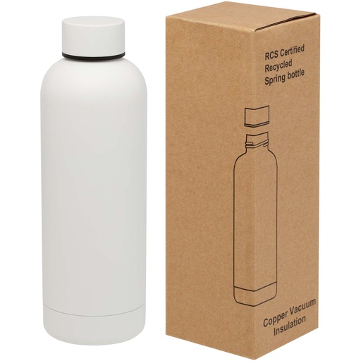 Spring miedziana butelka próżniowa ze stali nierdzewnej z recyklinku z certyfikatem RCS 500 ml 100798 - Biały