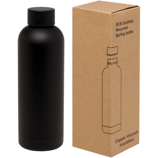 Spring miedziana butelka próżniowa ze stali nierdzewnej z recyklinku z certyfikatem RCS 500 ml 100798 - Czarny