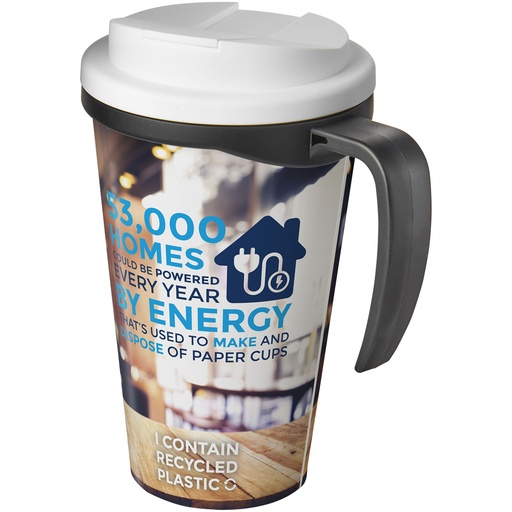 Kubek Brite-Americano® 350 ml z wieczkiem zapobiegającym rozchlapaniu 210420 - Czarno-biały