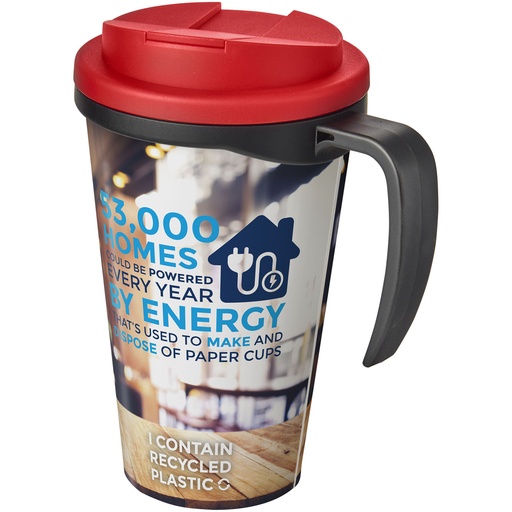 Kubek Brite-Americano® 350 ml z wieczkiem zapobiegającym rozchlapaniu 210420 - Czarno-czerwony