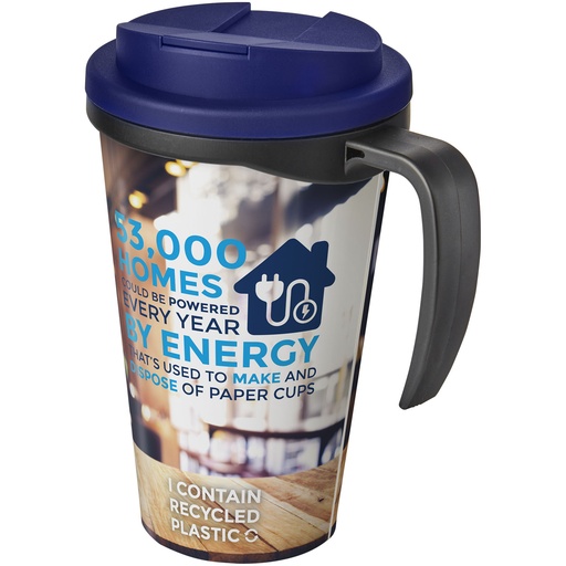 Kubek Brite-Americano® 350 ml z wieczkiem zapobiegającym rozchlapaniu 210420 - Czarno-niebieski