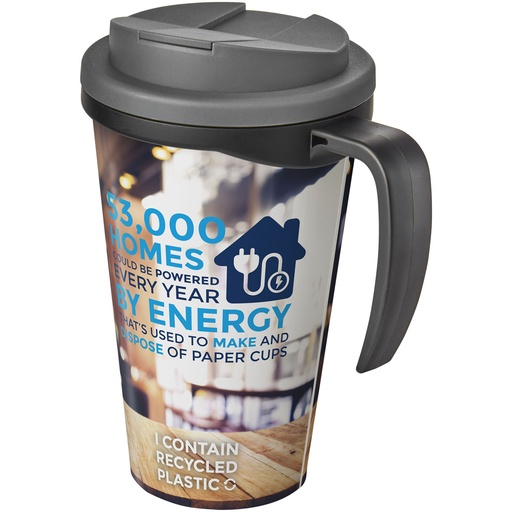 Kubek Brite-Americano® 350 ml z wieczkiem zapobiegającym rozchlapaniu 210420 - Czarno-szary