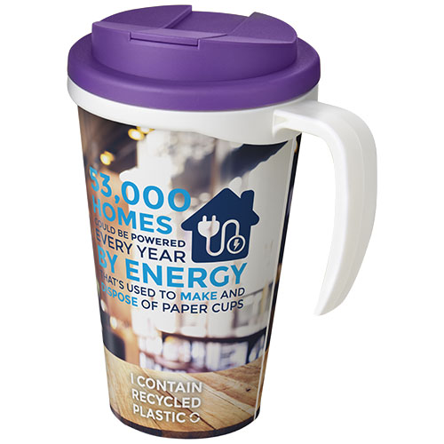 Kubek Brite-Americano® 350 ml z wieczkiem zapobiegającym rozchlapaniu 210420 - Biało-fioletowy