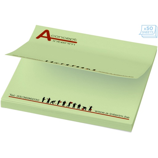 Karteczki samoprzylepne Sticky-Mate® 75x75 21093032 - Miętowy zielony