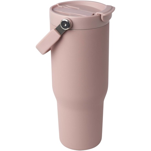 Kubek Bronx o pojemności 900 ml, z izolacją próżniową, wykonany ze recyklingowanej stali nierdzewnej z certyfikatem RCS i z m 100864 - Przygaszony róż