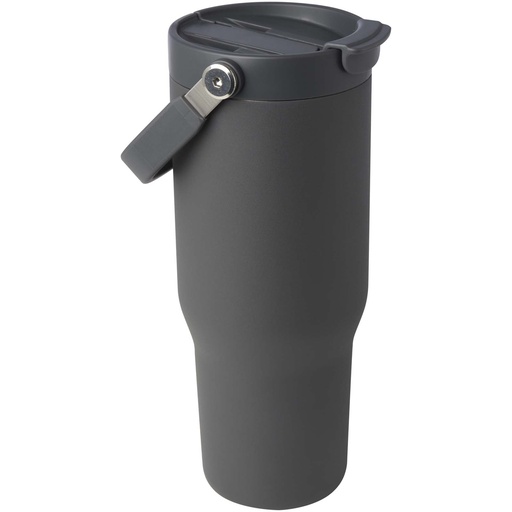 Kubek Bronx o pojemności 900 ml, z izolacją próżniową, wykonany ze recyklingowanej stali nierdzewnej z certyfikatem RCS i z m 100864 - Szary
