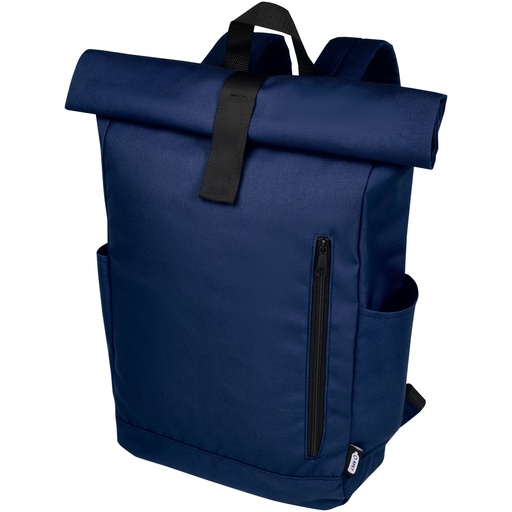 Byron plecak na laptopa 15,6 cala z tworzywa RPET z certyfikatem GRS z zawijanym zamknięciem, 18 l 120659 - Granatowy