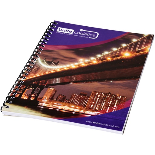 Desk-Mate® kołozeszyt A5 z zadrukowaną tylną okładką 21291903 - Czarno-biały