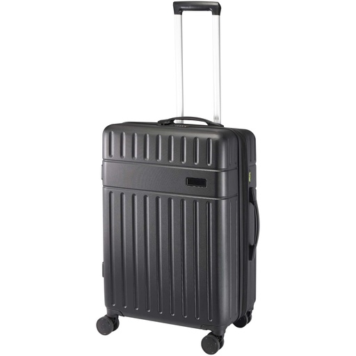 Rover rozszerzana walizka na kółkach z tworzyw sztucznych pochodzących z recyklingu na 24-calowego laptopa z certyfikatem GRS 130097 - Czarny