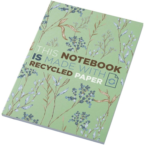 Notatnik A5 Novella Austen Colours z miękką okładką z materiału z recyklingu, 50 kartek 210249 - Zielony