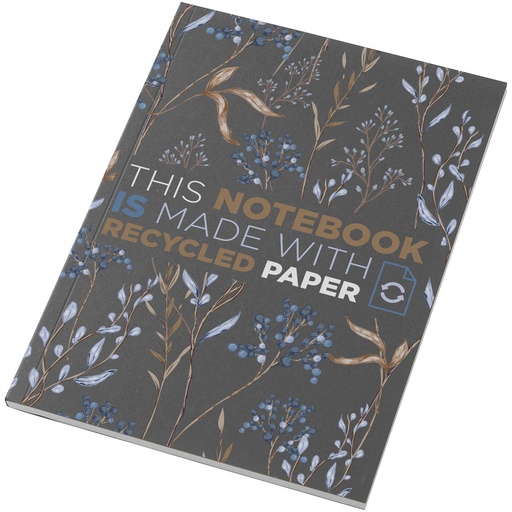 Notatnik A5 Novella Austen Colours z miękką okładką z materiału z recyklingu, 50 kartek 210249 - Węgiel drzewny