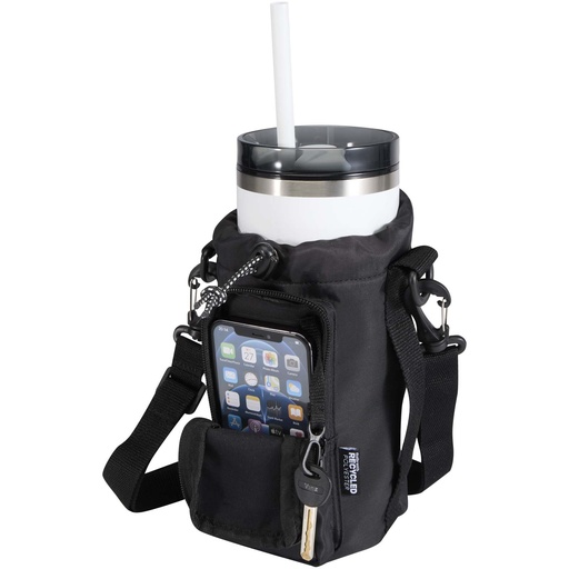 Trip Aware™, torba na butelki wykonana z materiałów z recyklingu, 2 l 120765 - Czarny