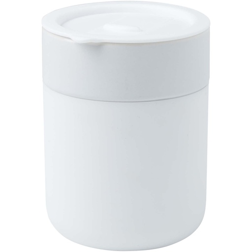 Java kubek ceramiczny z silikonową osłoną i plastikową pokrywką 330 ml 100808 - Biały