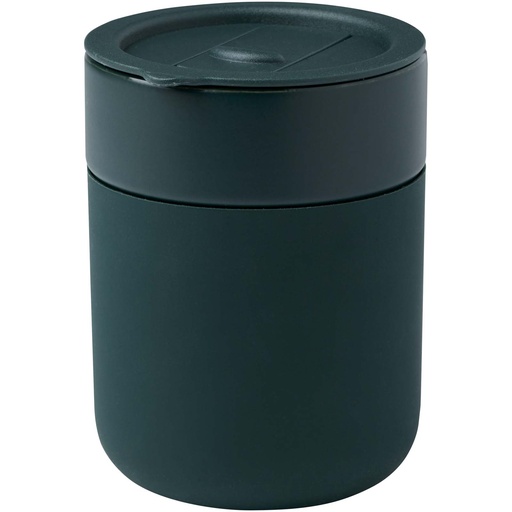 Java kubek ceramiczny z silikonową osłoną i plastikową pokrywką 330 ml 100808 - Zielony