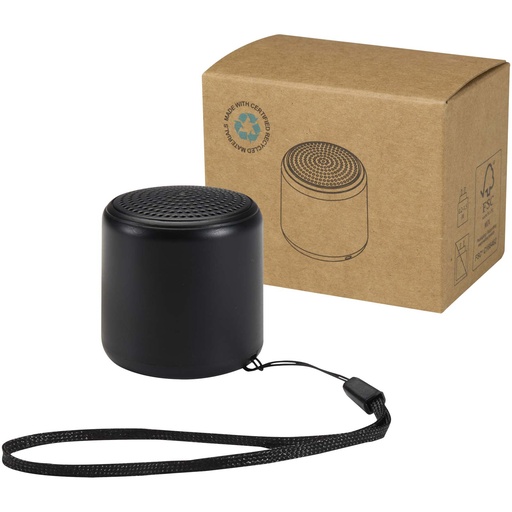 Velkis głośnik bezprzewodowy Bluetooth® o mocy 3 W z tworzyw sztucznych pochodzących z recyklingu 124485 - Czarny