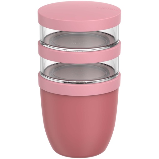 Mepal Ellipse 3-częściowy pojemnik na lunch o pojemności 500 ml + 2 x 200 ml 113143 - Różowy