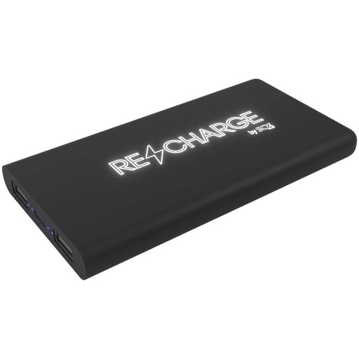 SCX.design P40 podświetlany bezprzewodowy powerbank 10 000 mAh 2PX060 - Czarny