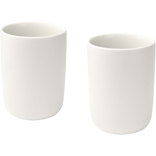 Male kubki ceramiczne o pojemności 350 ml - zestaw 2 sztuk 126396 - Biały