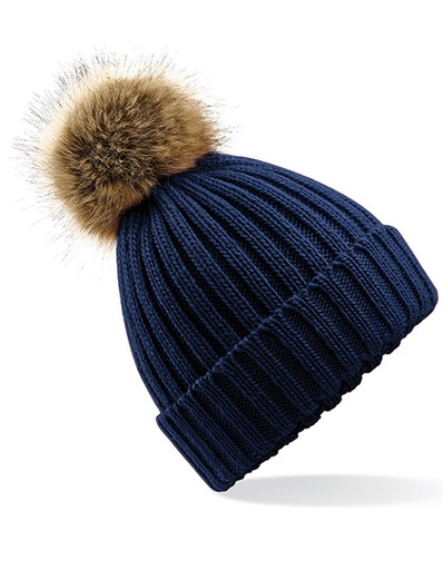 Czapka Unisex Dzianinowa z Pomponem CB412 - Navy