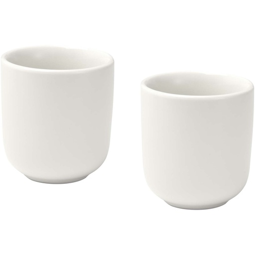 Male filiżanki ceramiczne do espresso o pojemności 90 ml - zestaw 2 sztuk 126397 - Biały