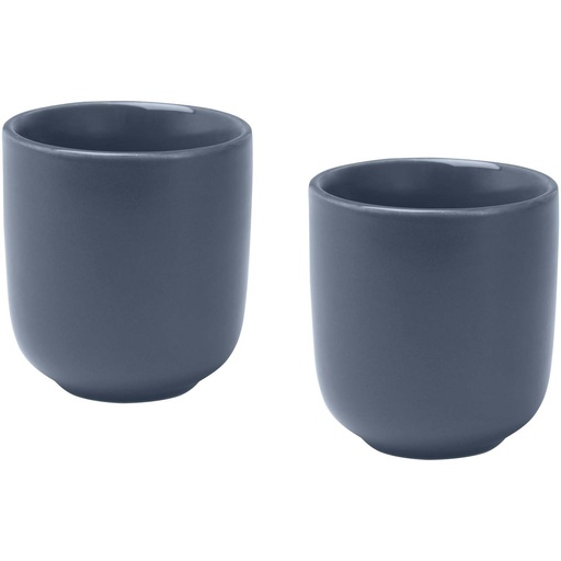 Male filiżanki ceramiczne do espresso o pojemności 90 ml - zestaw 2 sztuk 126397 - Szaroniebieski