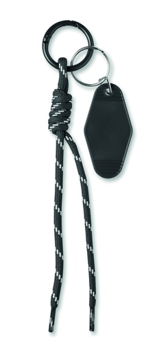 Brelok pleciony z tagiem MO3167-03 - czarny