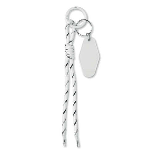 Brelok pleciony z tagiem MO3167-06 - bialy